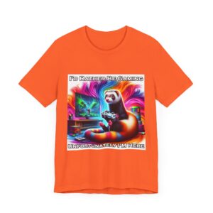 Colorful Ferret - I'd Rather Be Gaming - Unisex T-Shirt
