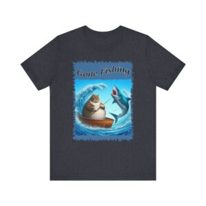 Gone Fishing - Cat and Shark Unisex T-Shirt