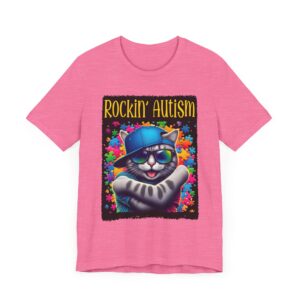 Rockin Autism Cat T-Shirt - Unisex - Autism Awareness