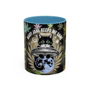Mary Jane Keeps Me Sane Coffee Mug - 11 or 15oz Black Cat