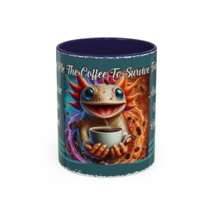 Happy Axolotl Coffee Mug - God Grant Me The Coffee