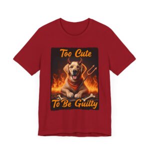 Too Cute To Be Guilty Dog Lover T-Shirt - Unisex Jersey Tee - Labrador Retriever Devil