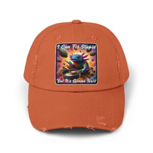 I Can Fix Stupid But It's Gonna Hurt - Distressed Cap - Cute Axolotl