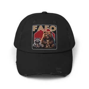 FAFO - Raccoon And Bear - Unisex Distressed Cap