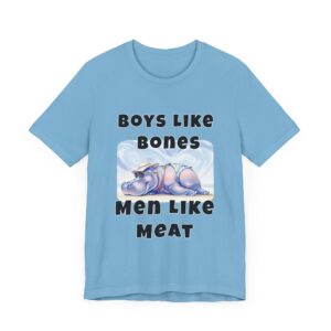 Funny Hippo Tee - Boys Like Bones Men Like Meat T-Shirt