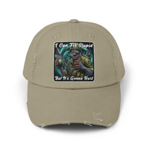 I Can Fix Stupid But It's Gonna Hurt - Distressed Cap - Military Zombie