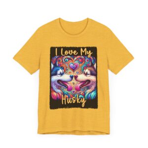 I Love My Husky Graphic Tee - Unisex Short Sleeve T-Shirt - Dog Lover Gift
