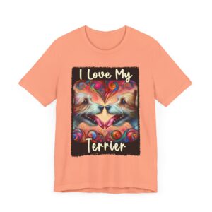 Colorful Terrier Love Tee, Pet Lover T-Shirt - Unisex