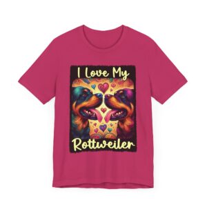 I Love My Rottweiler Tee - Unisex Jersey T-Shirt for Dog Lovers