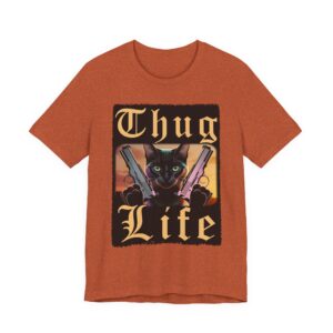 Thug Life Cat at Sunset with Two Guns - Unisex T-Shirt