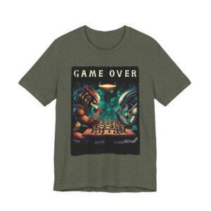 Yautja And Xenomorph Playing Chess - Game Over - T-Shirt