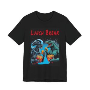 Alien and Godzilla - Lunch Break - Graphic T-Shirt