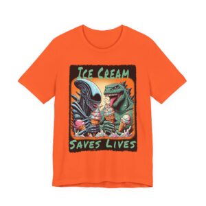 Ice Cream Saves Lives - Alien and Godzilla - Cool Tee