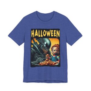 Halloween Alien and Chucky Horror Graphic Tee