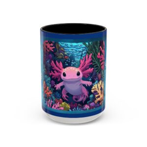 Axolotl Rainbow Ocean Coffee Mug 15oz