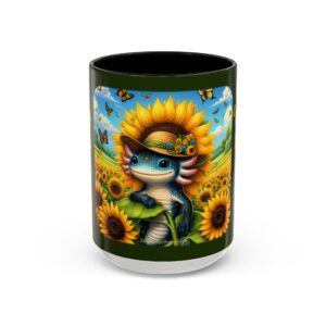 Axolotl Sunflower Coffee Mug 15oz