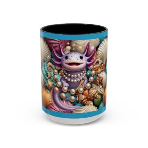 Axolotl Seashell Accent Coffee Mug 15oz