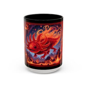 Flaming Axolotl Accent Coffee Mug 15oz