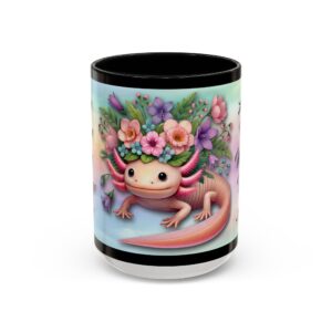 Axolotl Floral Coffee Mug -  Love For What They Are 15oz