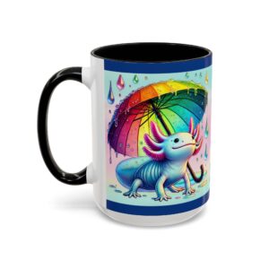 Axolotl Rainbow Umbrella Faith Coffee Mug 15oz