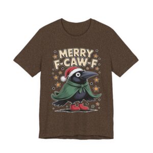 Merry F-Caw-F Christmas Tee - Cute Raven Santa Holiday T-Shirt