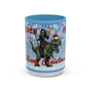 Dresden Files T-Rex Ride Christmas Snow Flake 15oz Mug