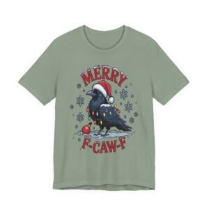 Merry F‑Caw‑F Crow Christmas Tee - Funny Holiday Raven T-Shirt