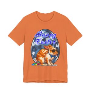 Happy Easter Bunny T-Shirt - Cute Rabbit Pooping Easter Eggs - Blue Camo